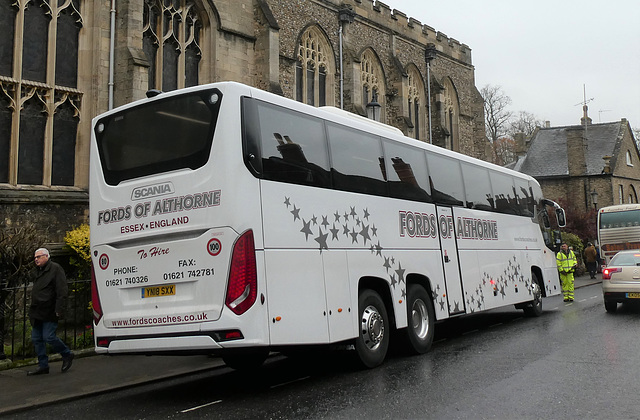 Fords Coaches YN18 SXX in Bury St. Edmunds - 23 Nov 2019 (P1050970)