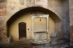 Italy, San Gimignano, Water Well in the Hall of the Palazzo Comunale