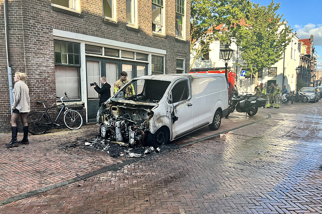 Burnt-out van