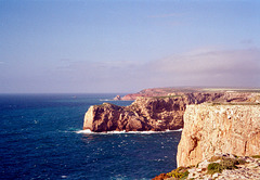 Looking northwards along Cliffs at Cape St Vincente (scan from 2000)