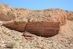 Israel, The Mountains of Eilat, Layered Rocks on the Way to Red Canyon from the West