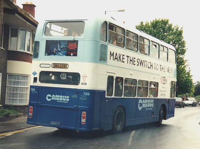 Cambus Limited 729 (DNG 234T) in Mildenhall – 27 May 1995 (266-33) Cambus Limited 729 (DNG 234T) in Mildenhall – 27 May 1995 (266-33)