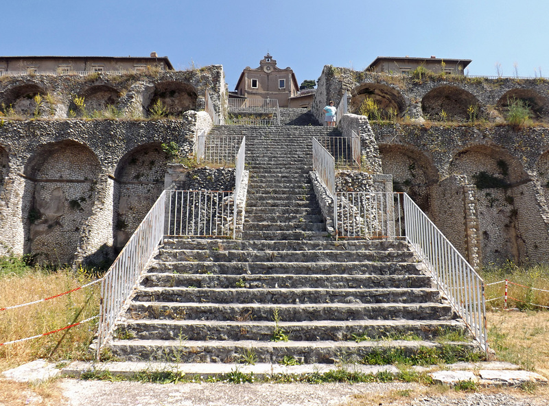 Staircase to the Hemicycle Terrace in the Sancturary of Fortuna Primigenia in ancient Praeneste / modern Palestrina, June 2012