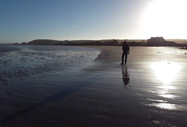 beach at Stanley at dusk