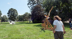 The trebuchet is fired, with effect