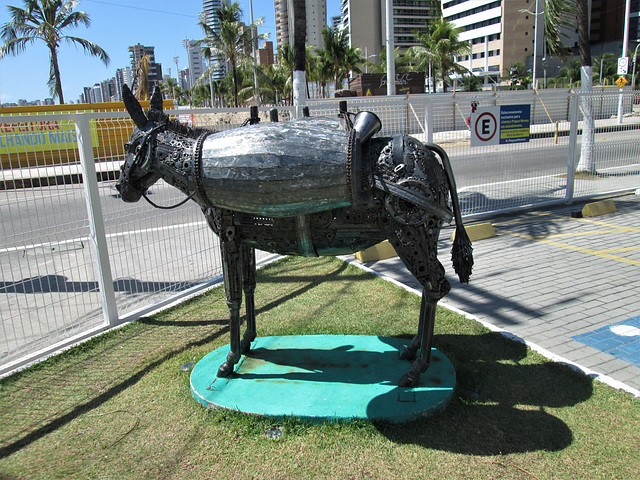 Metallic donkey.