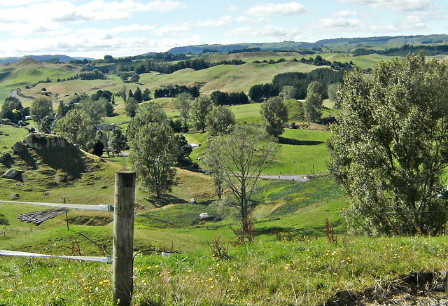 Looking down on farmland