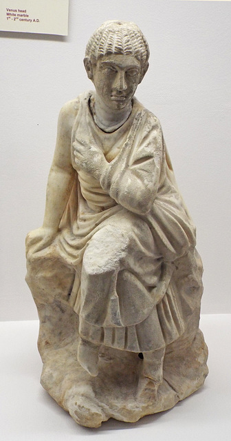 Young Girl Seated on a Rock in the Lugdunum Gallo-Roman Museum, October 2022