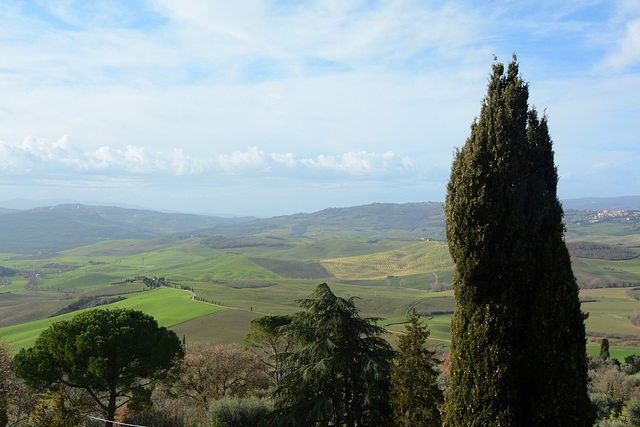 Italy, Toscana, Looking to the South from the Walls of Pienza