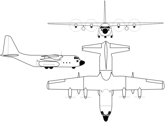 C-130 : type H, Line Drawing