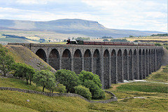 Flying Scotsman hauls 'The Waverley' over Ribblehead viaduct 8 July 2018