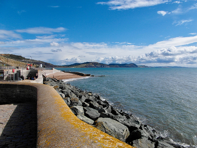 Looking towards Charmouth from near the Lyme Regis Museum