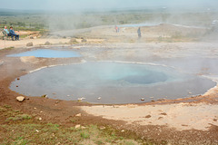 Iceland, Scene in the Geysir Hot Springs: Waiting for the Eruption