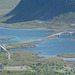 Norway, Lofoten Islands, Two Bridges (or Twin Bridge) on the Way to the Ytresand Beach
