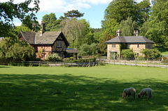 Houses in Edensor Estate Village, Derbyshire