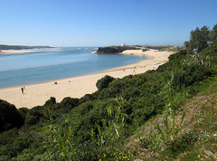 Fluvial beach and mouth of River Mira.