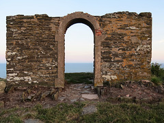 beacon ruin at dusk