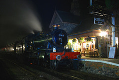 Hampton Loade station and loco 7812