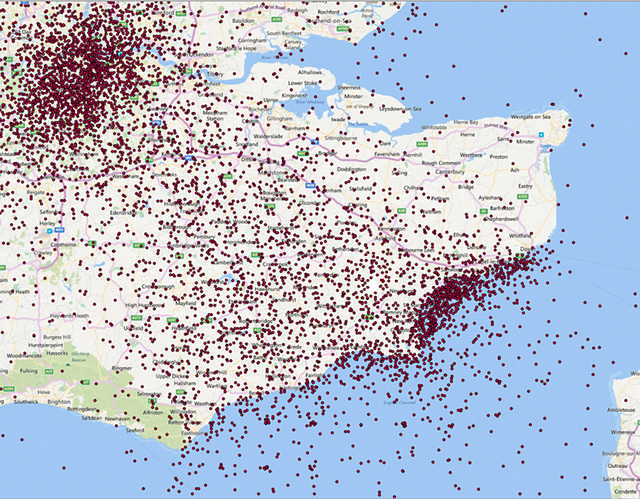 ROC - V1 impact sites in the UK {WW2}
