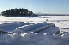 walking your baby on a frozen lake