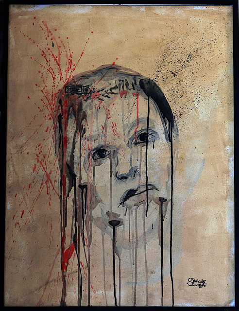 " La souffrance " . Peinture acrylique sur toile