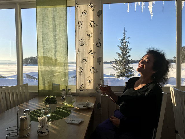 me, my beer and the frozen lake