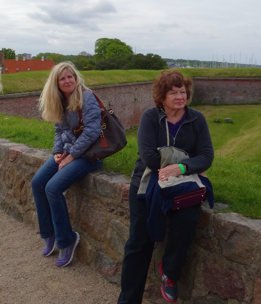 Gazing across the castle ramparts toward Sweden