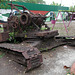 Rusty remains of a tracked vehicle