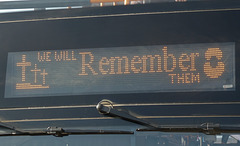 Remembrance message on Stagecoach East (Cambus) 10792 (SN66 VZP) - 6 Nov 2019 (P1050037)
