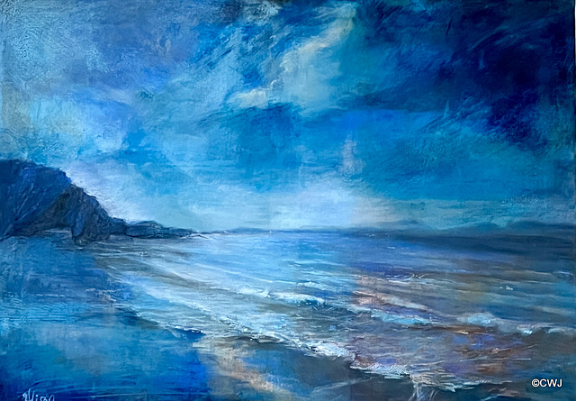 Alison Johnston's painting of the Moray Firth from the beach at Primrose Bay
