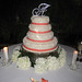 Sarah's Cakes ~~  4 tier Wedding Cake featuring Groom's initial and silk ribbon