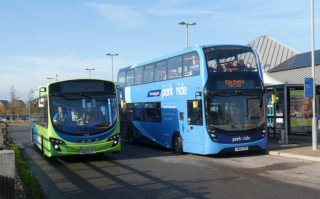Stagecoach East 21233 (AE12 CJU) and 10792 (SN66 VZP) at Trumpington P&R - 6 Nov 2019 (P1050031) Stagecoach East 21233 (AE12 CJU) and 10792 (SN66 VZP) at Trumpington P&R - 6 Nov 2019 (P1050031)