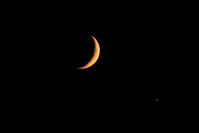 Moon and Jupiter close together