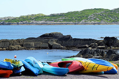 Colourful canoes