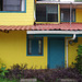 Blue and yellow house