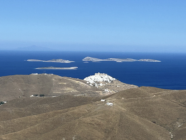 Chora, white village on a hill.