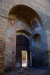 Italy, San Gimignano, Open Door to the Palazzo Comunale