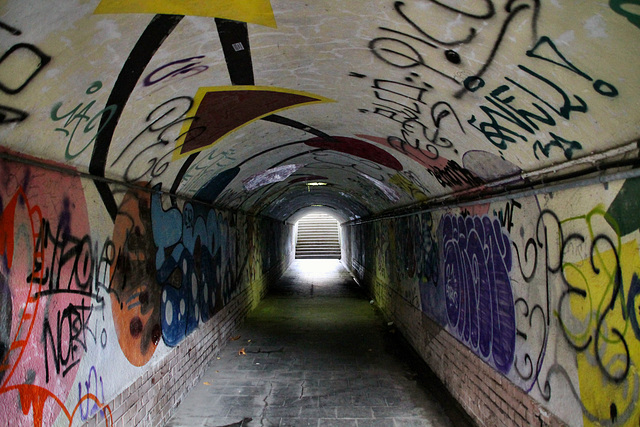 Fußgängertunnel unter dem alten Bahnhof Herbede (Witten) / 6.11.2021