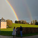 dazzling double rainbow colours the sky