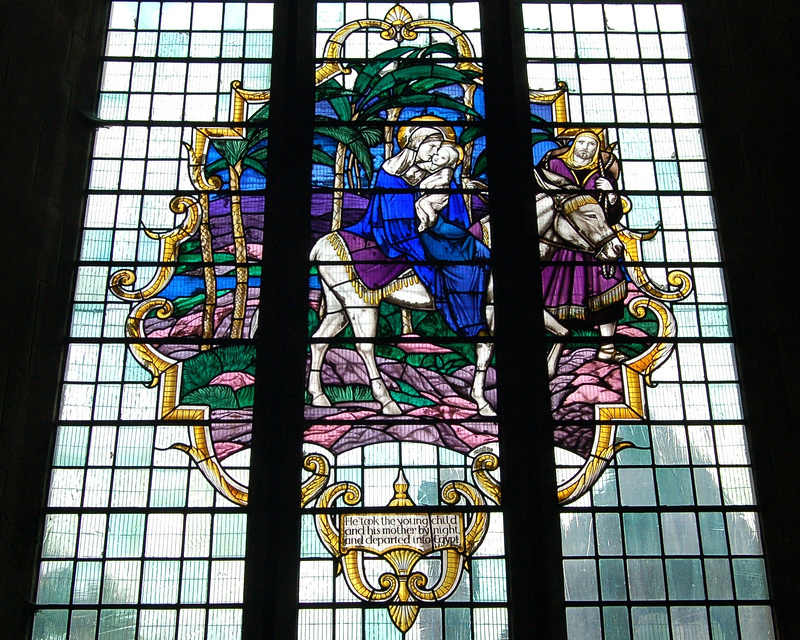 Stained Glass, St Mary's Old Church, Stoke Newington, Hackney, London