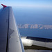 Rückflug von Rhodos nach Zürich. Letzter Blick zu Insel Chalki kurz nach dem Start