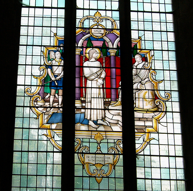 Stained Glass, St Mary's Old Church, Stoke Newington, Hackney, London