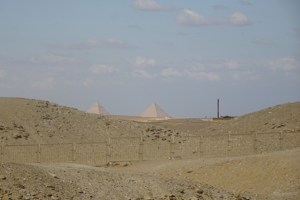 View Of Giza Pyramids From Saqqara