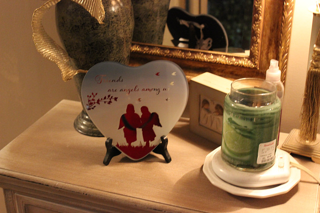 A Lovely Crystal Plaque from a Special Couple ...( "Friends are Angels Among Us")  !!