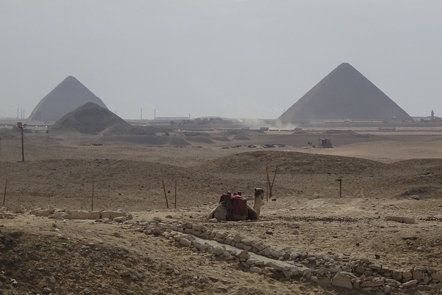 View Of Dhashur Pyramids From Saqqara