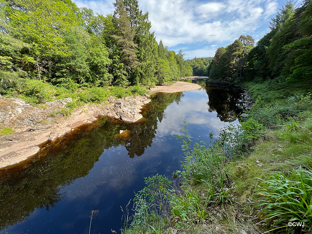 Large tranquil pool near Logie on the Findhorn