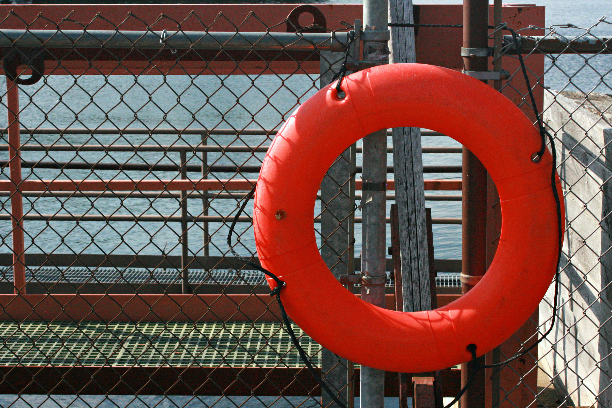 Orange Ring, Fence, and Railings