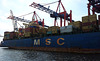 Containerfrachter der MSC im Hafen Waltershof