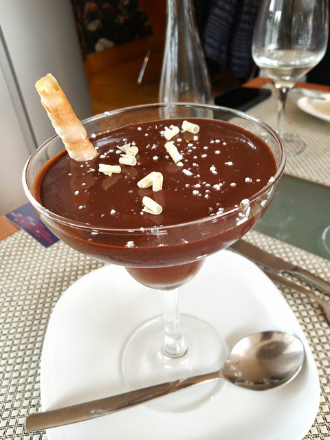 Before being eaten this mousse was an installation: "chocolate field with rocks and biscuit menhir"