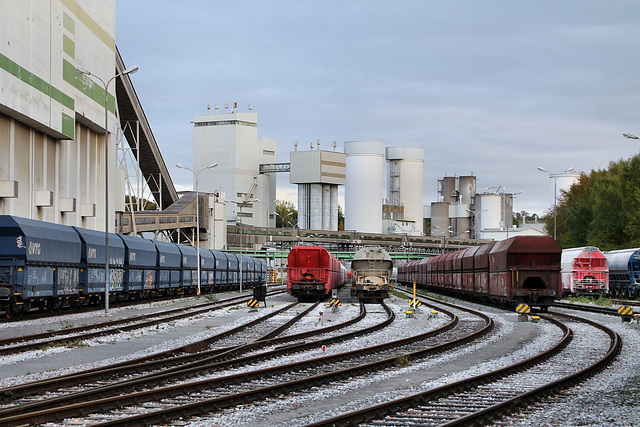 Angertalbahn, Verschiebebahnhof des Kalkwerks Flandersbach (Wülfrath-Rohdenhaus) / 8.10.2017